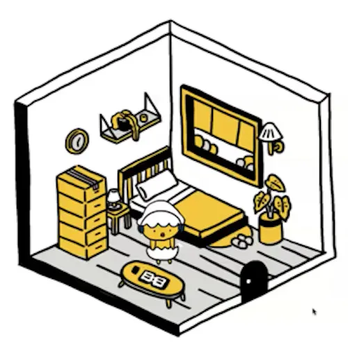 “Future Pieces,” a 2D interactive game featuring a baby duck sitting on Earth, made for a 2023 Game Engine class project.