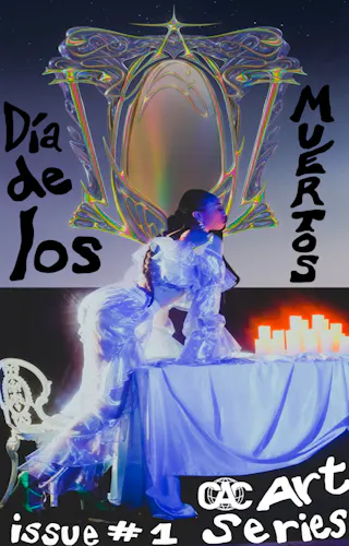 This work is a zine created by Makeda for the Cultural Affairs Commission on the UCLA campus. This work was passed out physically at an art gallery highlighting Latinx artists for Día De Los Muertos.