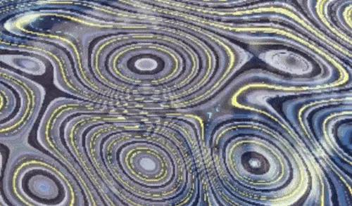 Thumbnail GIF of swirling and moving blue green, and black spherical shapes, waterlike reflection and natural movement like magma