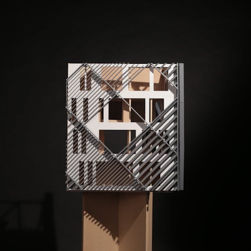Photo of a chunk model of a residential building
