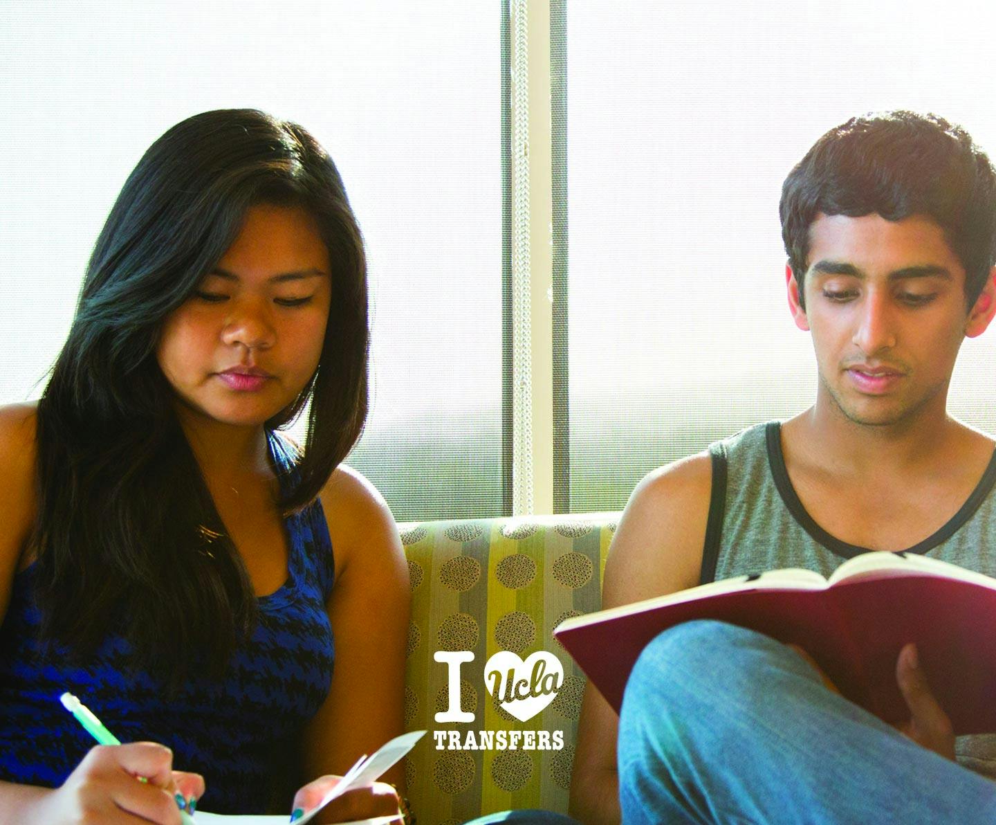 Two transfer students studying