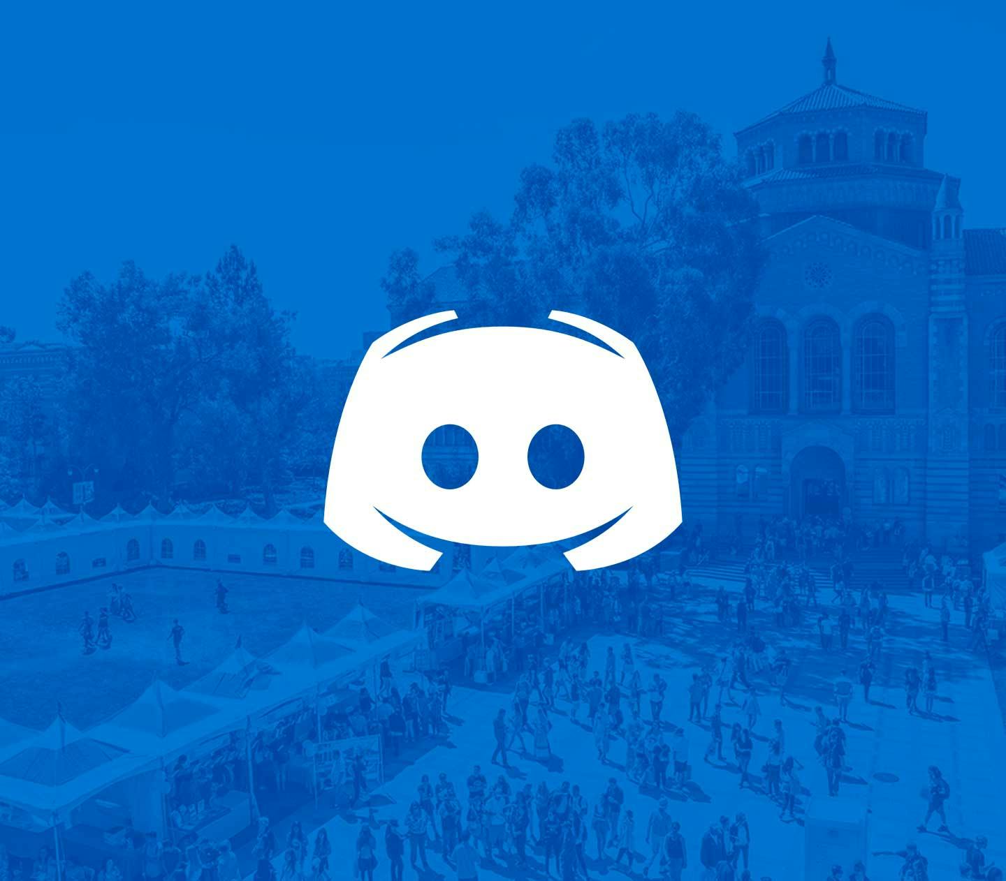 Discord logo and UCLA campus