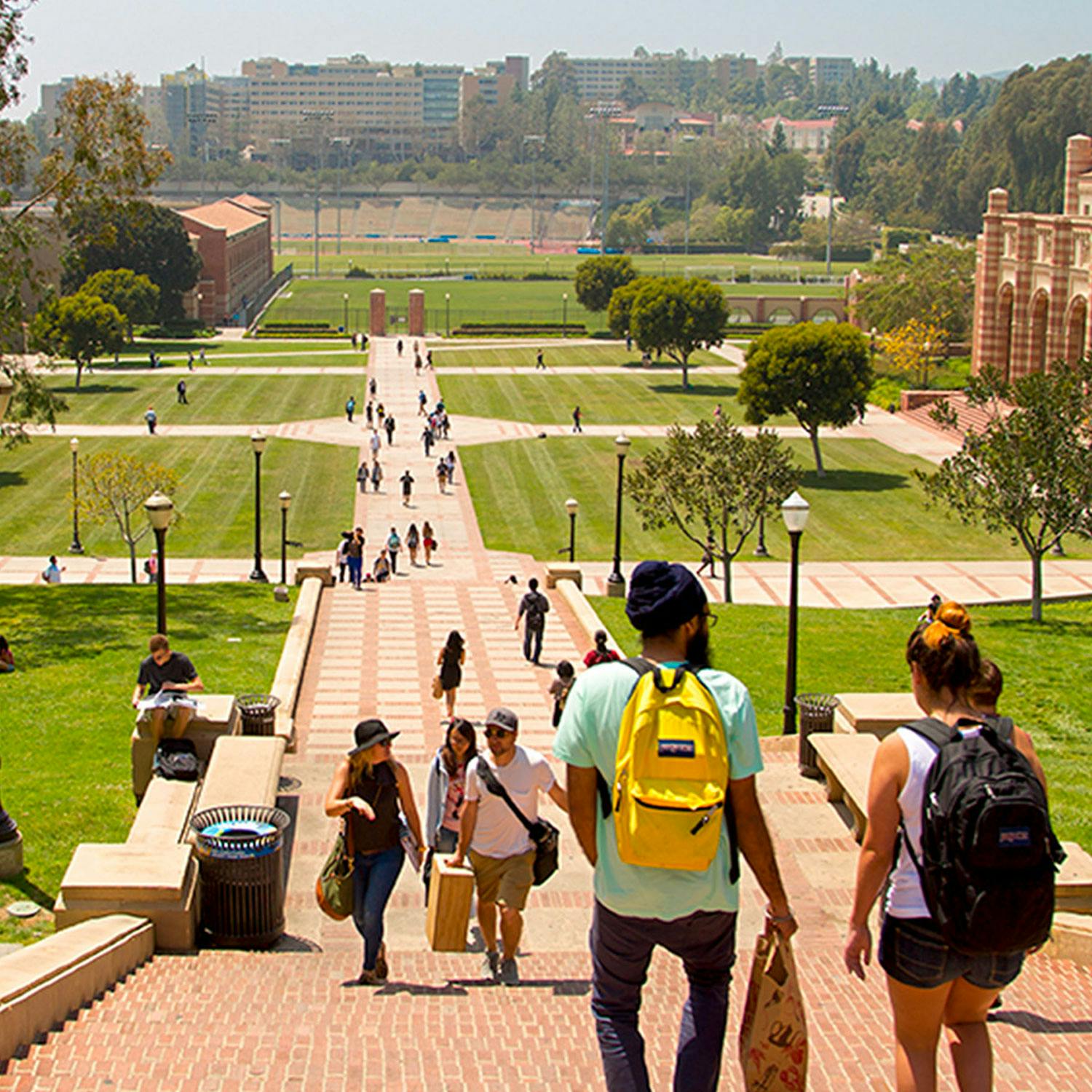 Students walking on UCLA campus