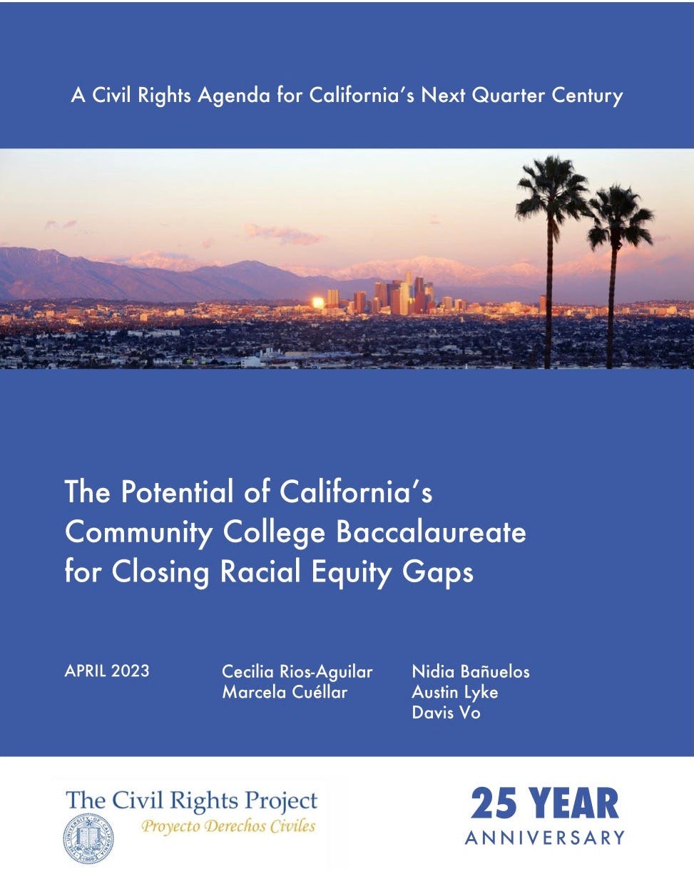 UCLA CRP Study Urges Expansion of California’s Community College Baccalaureate Degree Programs