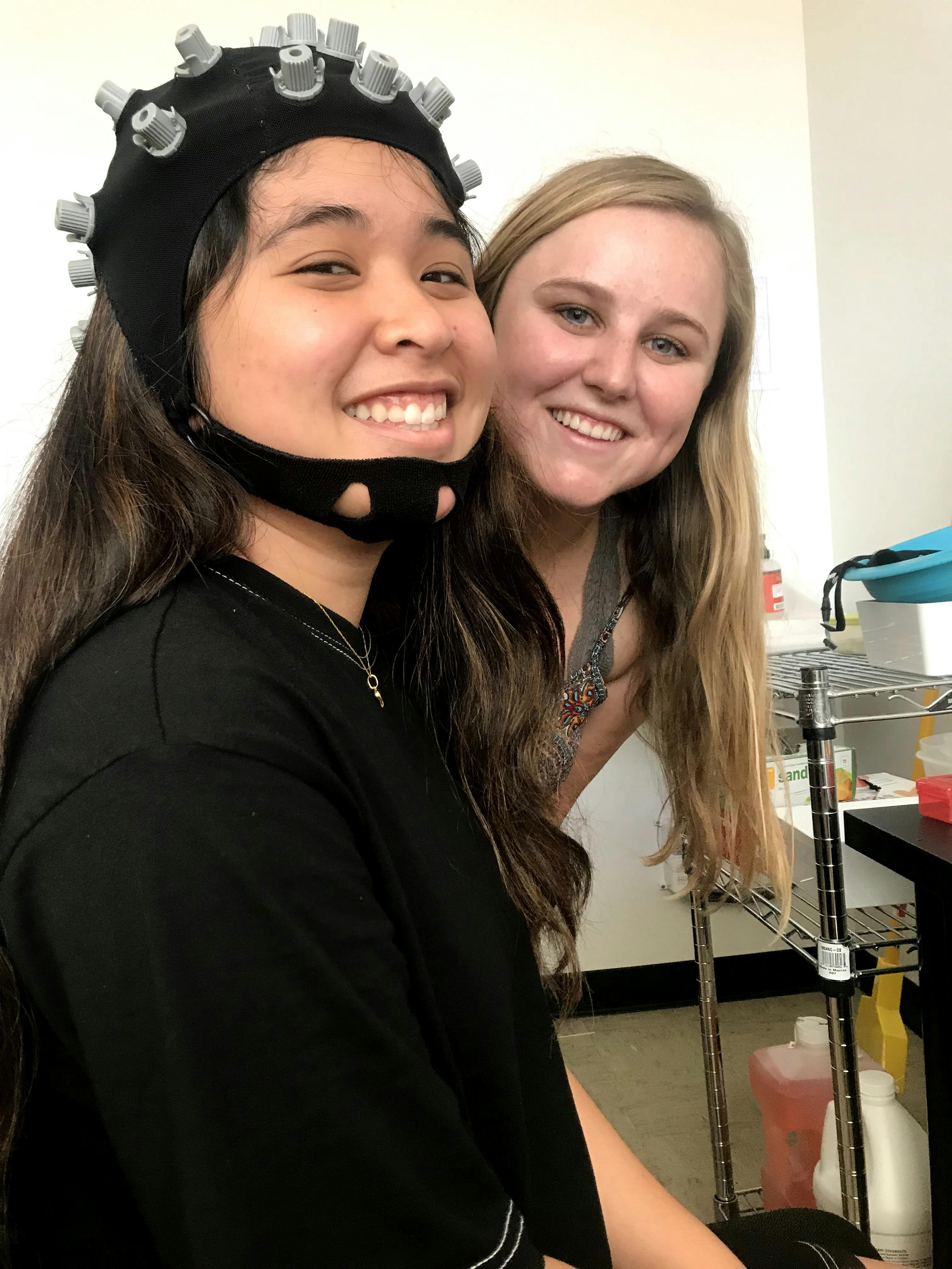 Former UCLA undergrads Annika Daug ('20, B.S., Psychobiology) and Riley Fox ('21, B.A., Psychology) took part in a study on student attention, led by UCLA Associate Professor of Education Jennie Grammer. Courtesy of Jennie Grammer