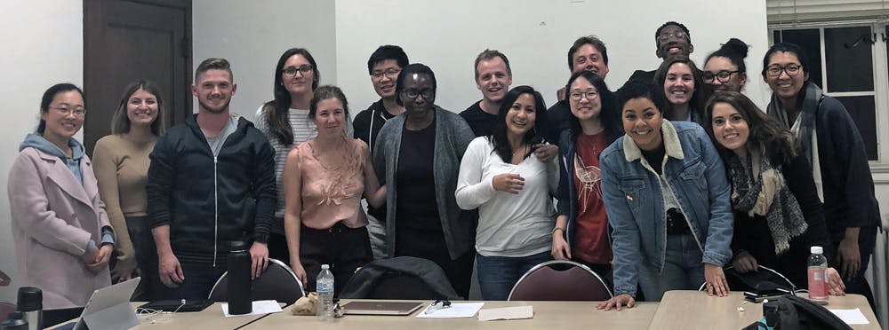 Associate Professor Of Education Edith Mukudi Omwami with her class