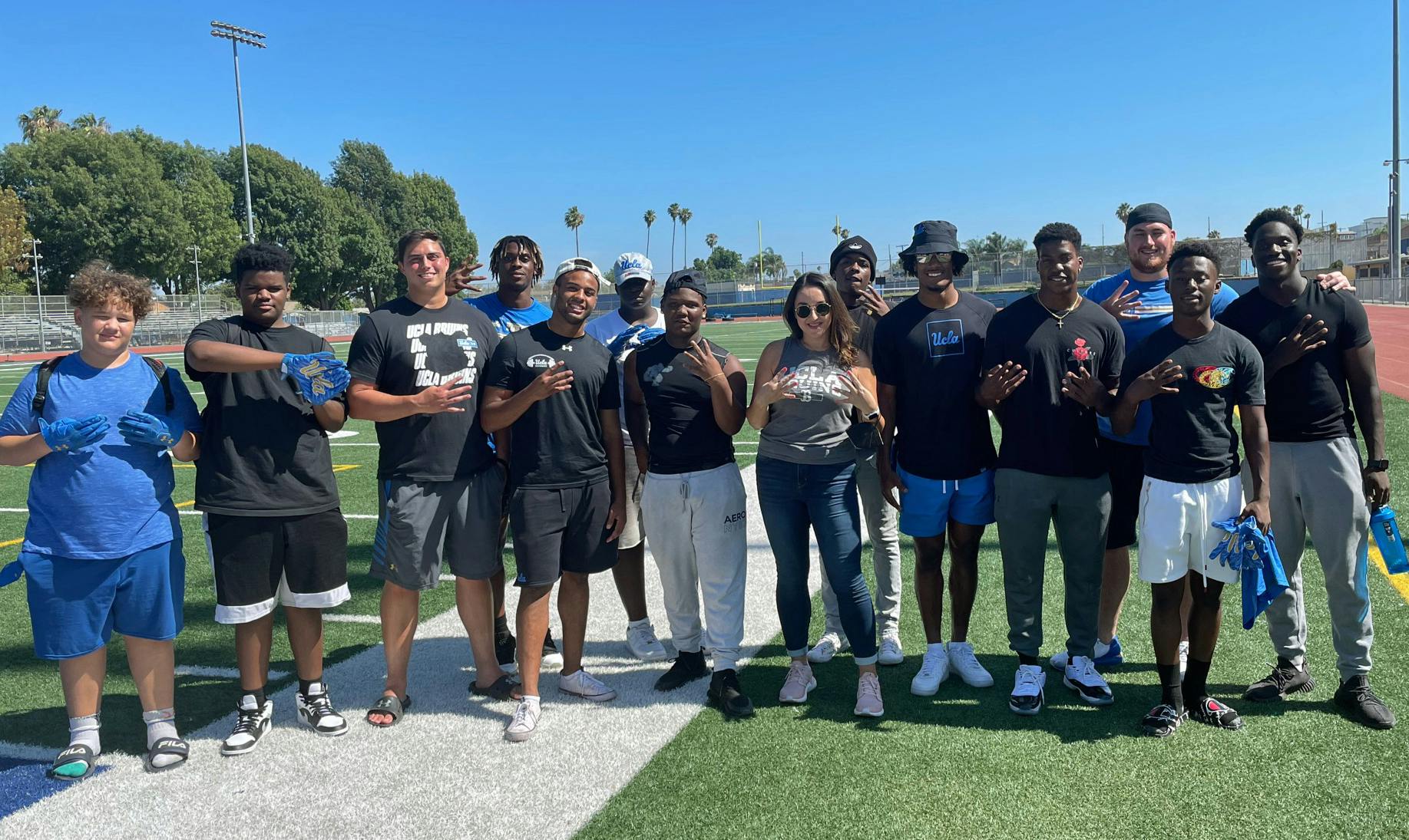 UCLA Football players served a mentorship for student athletes at Crenshaw High School. 