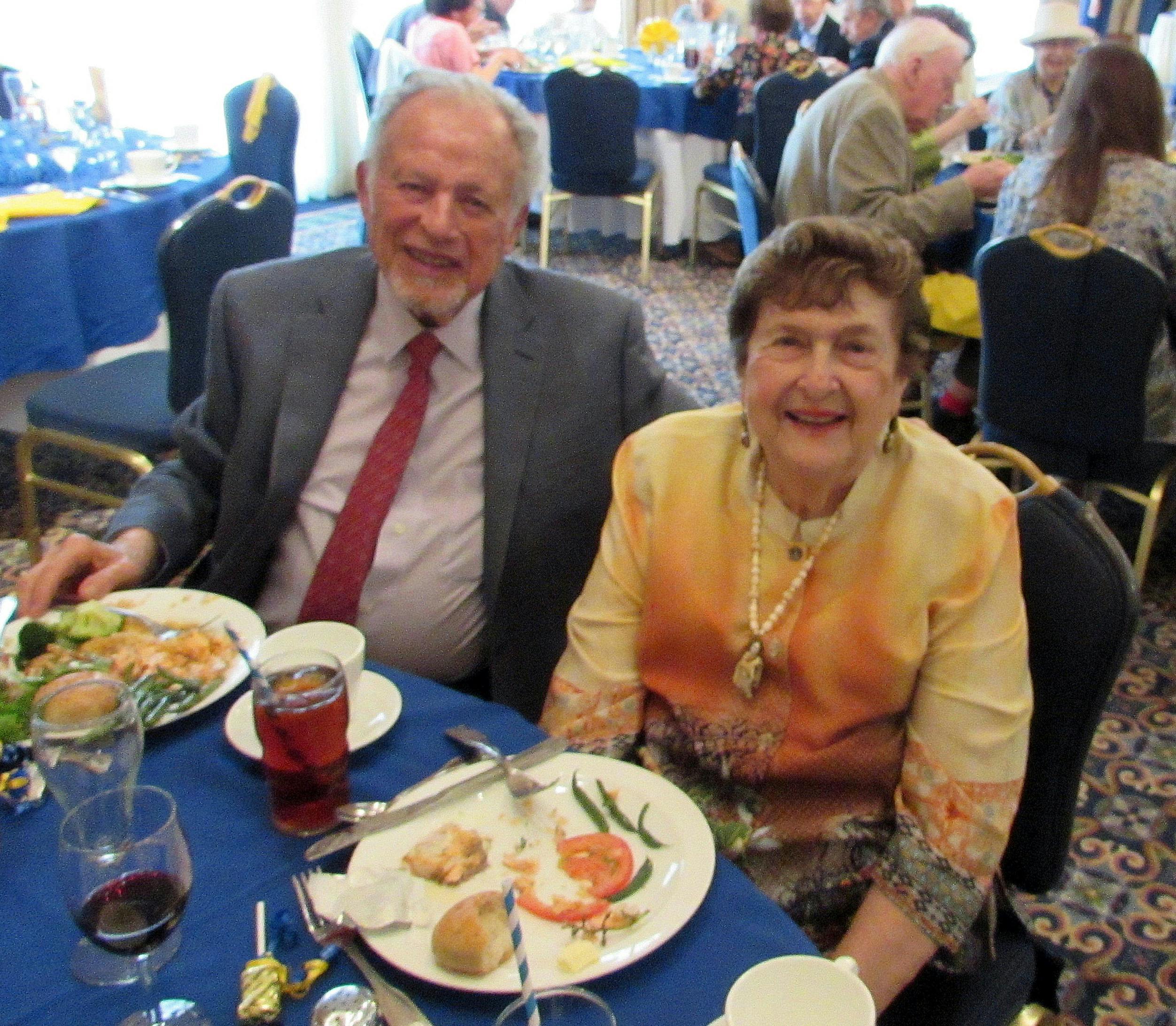 Norma and Sy Feshbach at lunch together