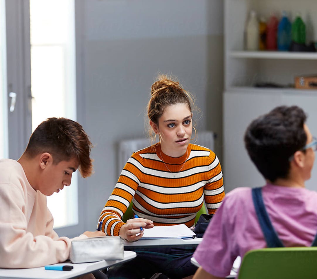 students sitting at desk