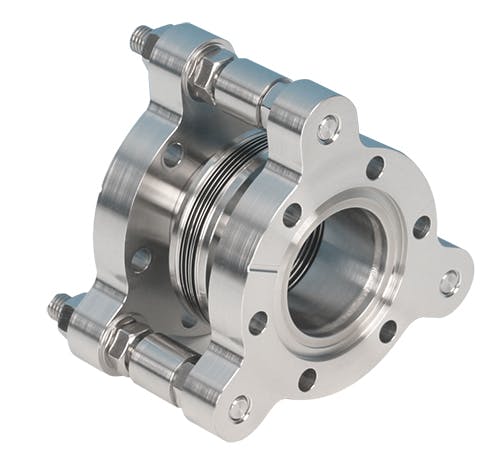 Port aligner for alignment between two flanges.