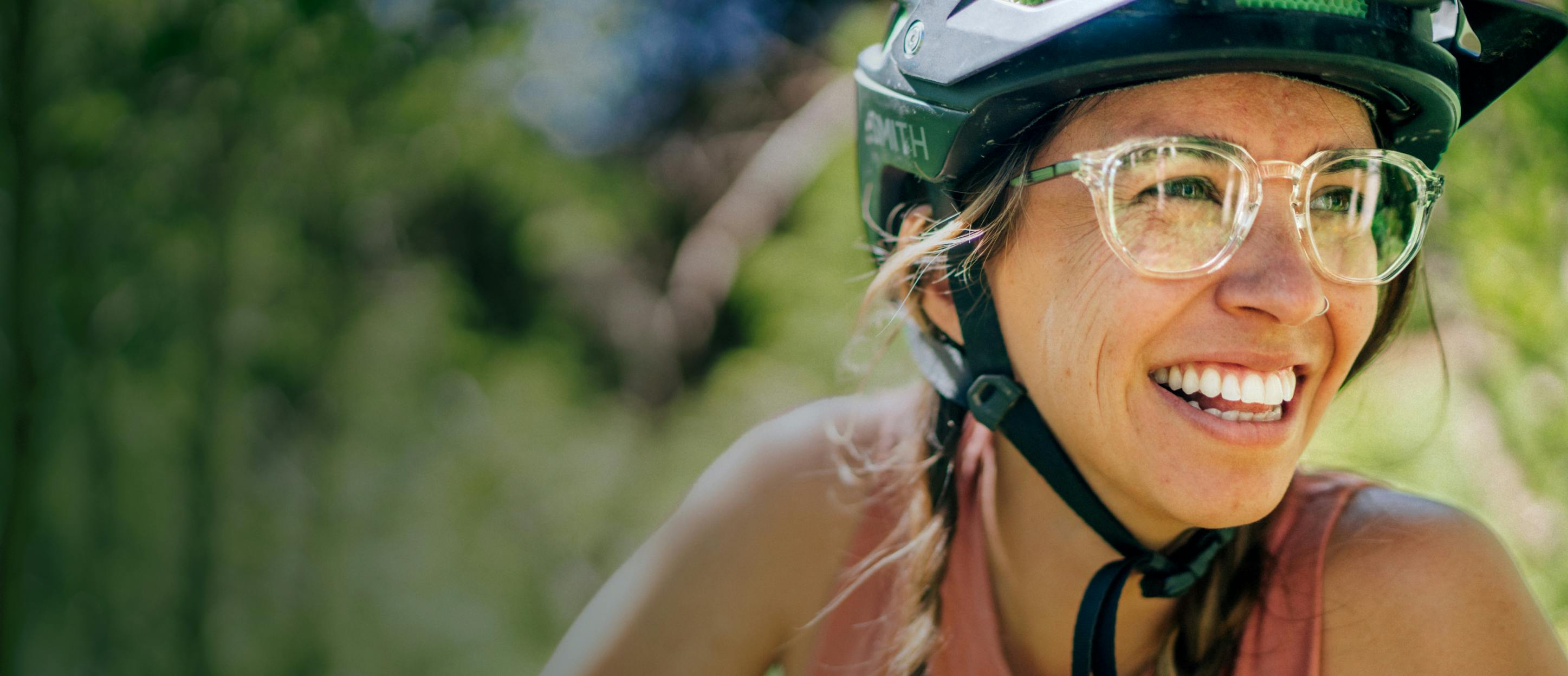 Cyclist wearing ROKA eyeglasses