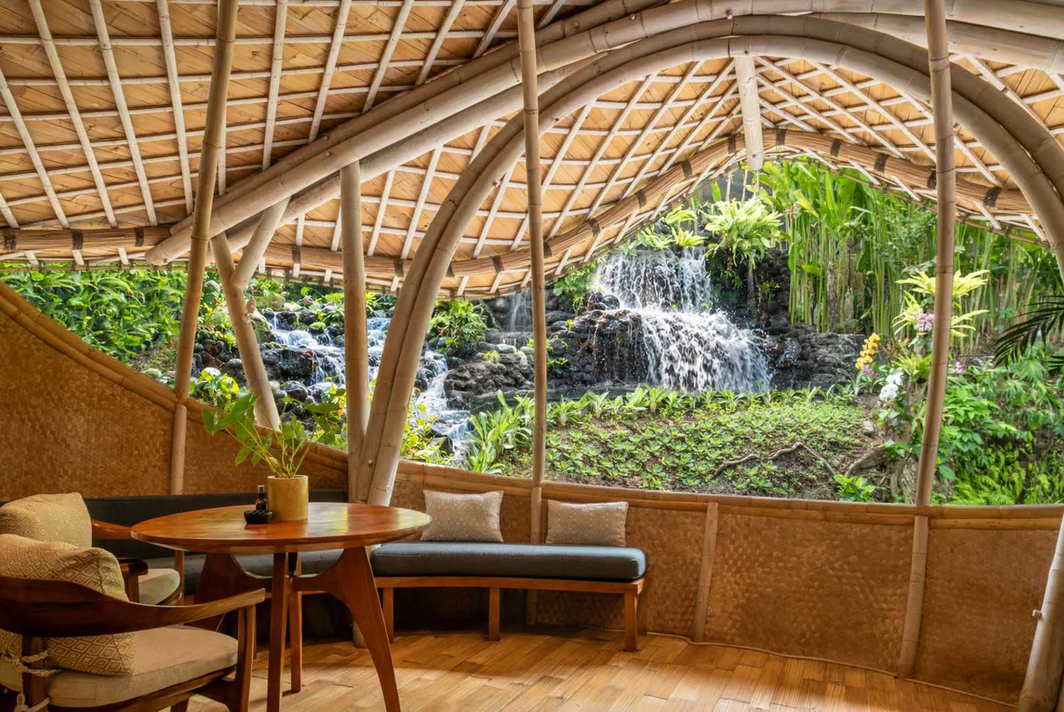 cocoon luxury room with waterfall view