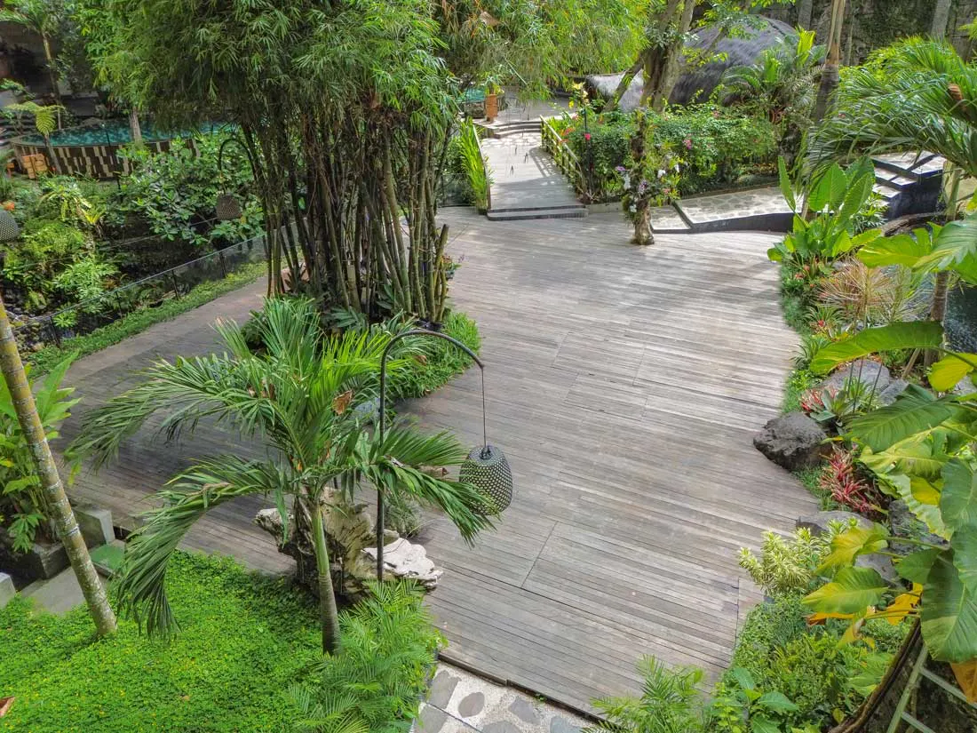 bamboo sundeck in eco luxury resort