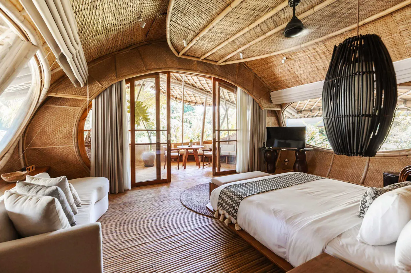 Luxurious bamboo interior at Ulaman Eco Luxury Resort