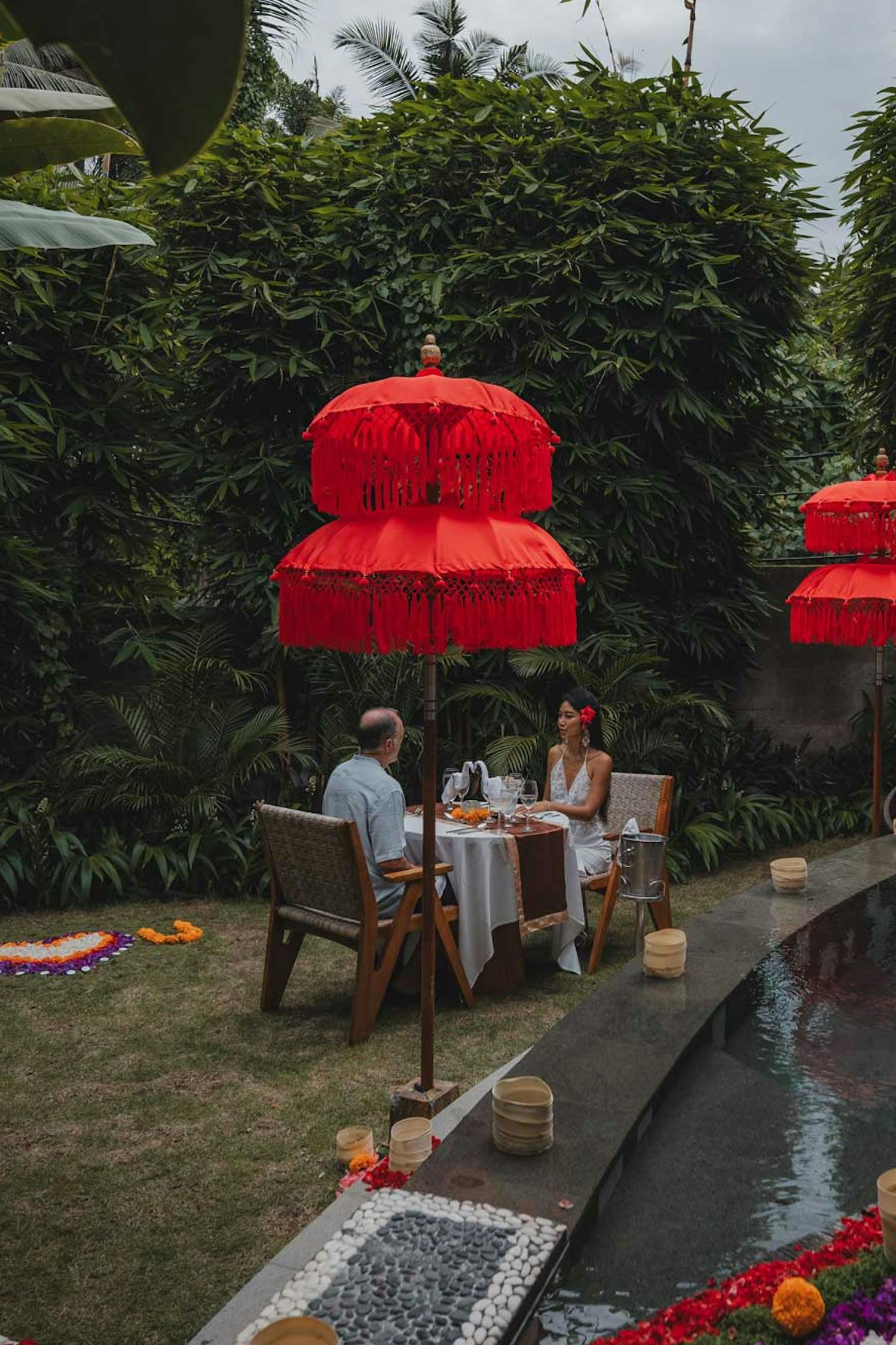 Romantic dinner in the privacy of your own villa