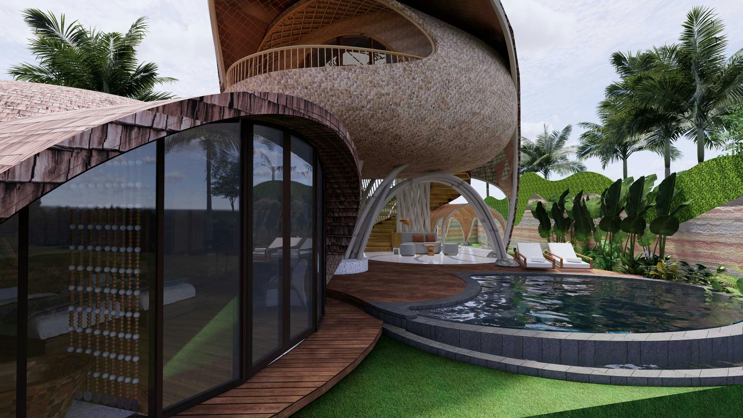 A beautiful, luxurious bamboo villa