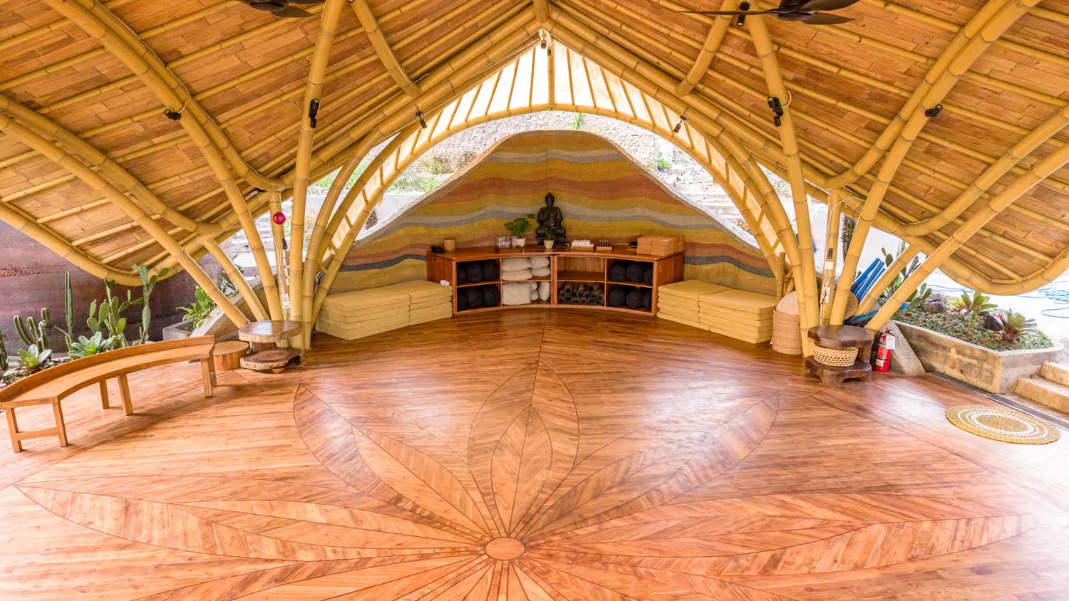 beautiful wooden yoga shala in Bali