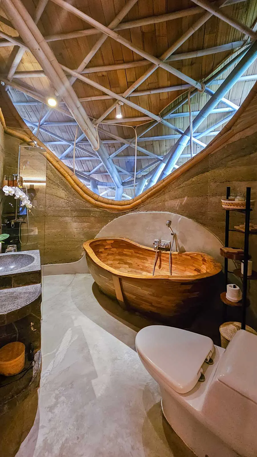 bathroom of a one bedroom villa with private pool in eco luxury resort in bali
