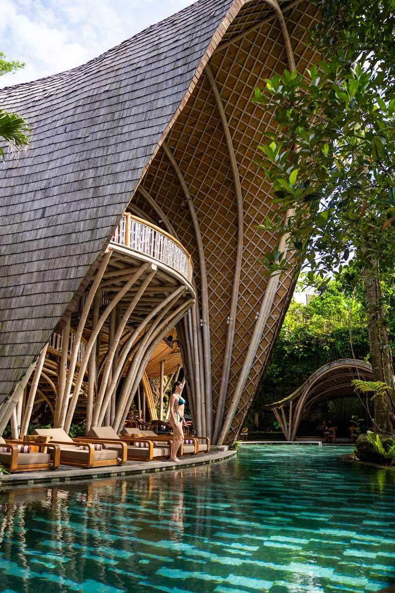 infinity pool in eco luxury resort in bali