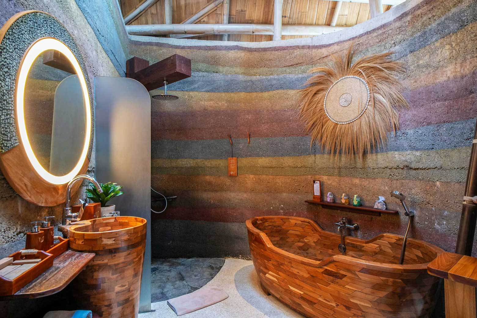 beautifully designed bathroom in eco luxury villa