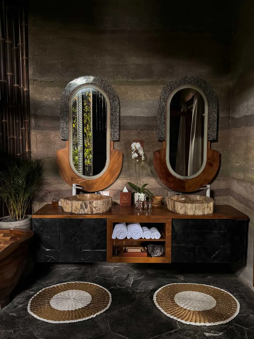 beautiful bathroom inside waterfall villa in an eco luxury resort in bali
