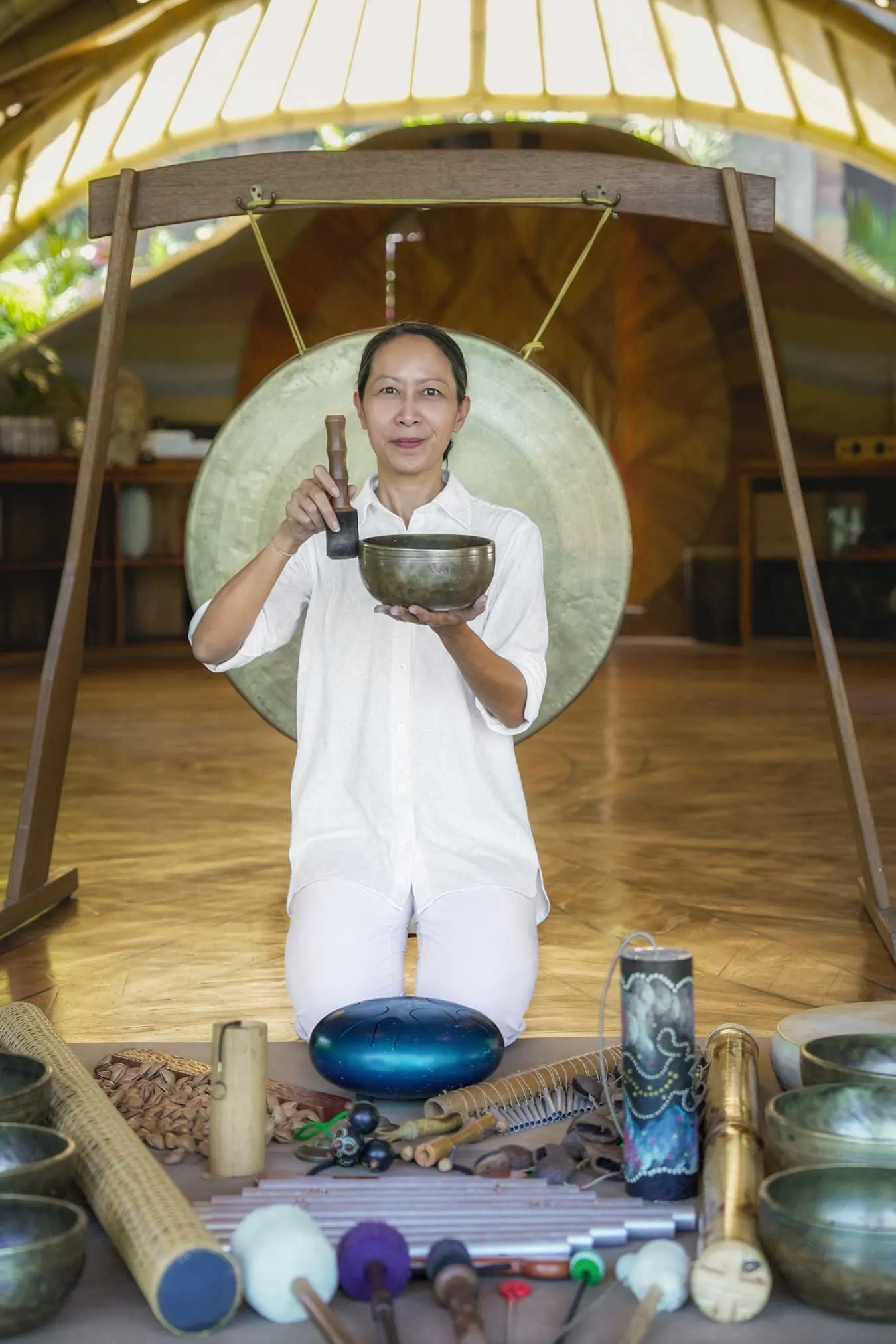 sound healing in eco luxury resort in Bali