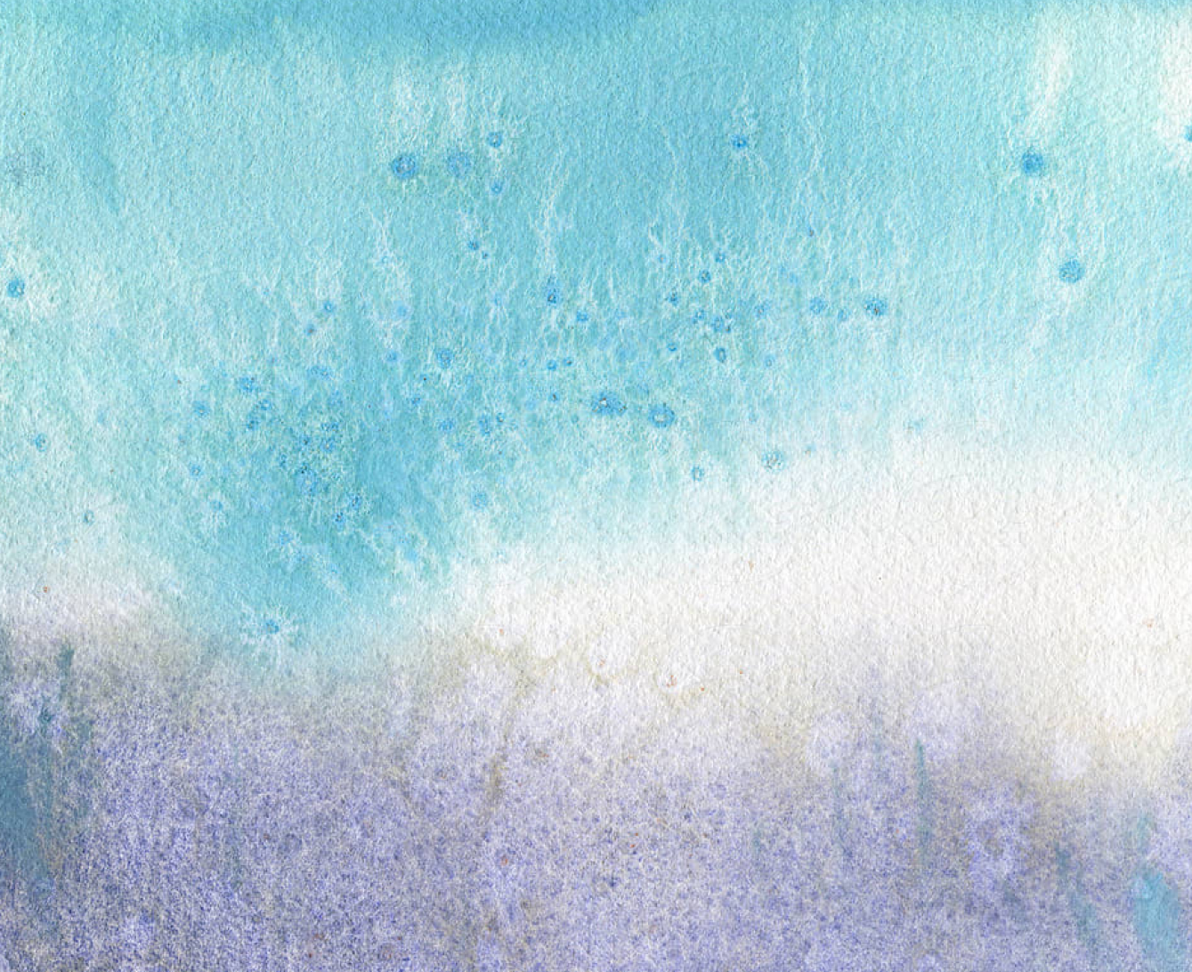 Modern aquarelle painting in the Ultramarin design using the colors light blue, purple and white.
