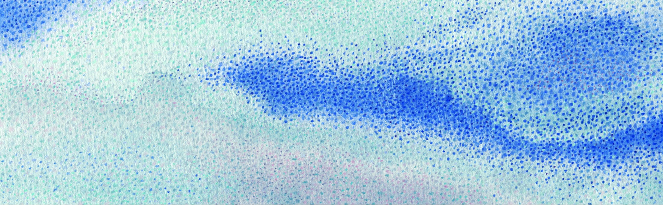 Modern aquarelle painting in the Ultramarin design using the colors light blue and turquoise.