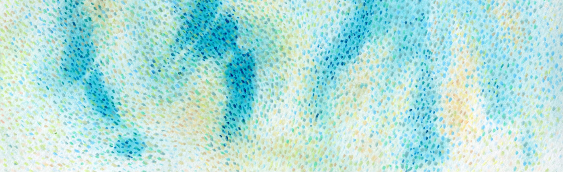 Modern aquarelle painting in the Ultramarin design using the colors light blue, turquoise and yellow.