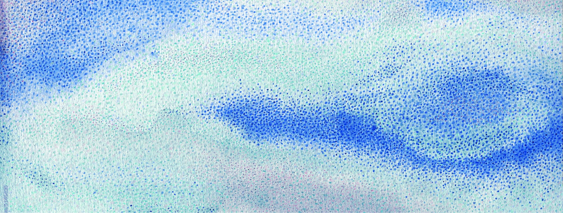 Moderne Aquarellmalerei im Ultramarin-Design unter Verwendung der Farben Hellblau und Türkis.