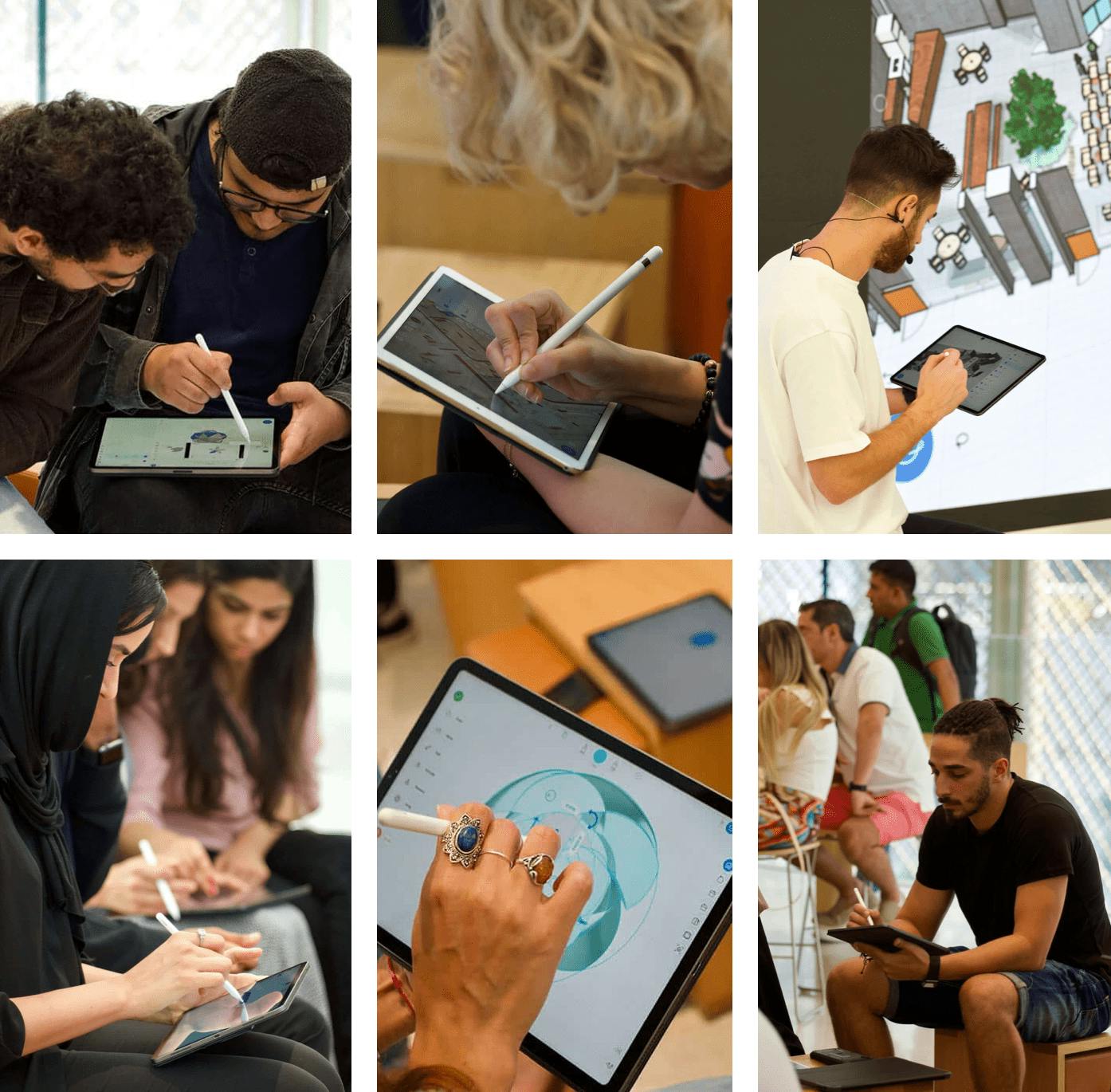 Audience at the Apple Dubai store learning about uMake