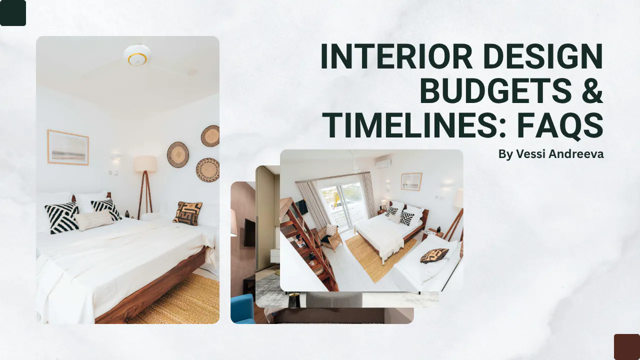 Interior designer reviewing budgets and timelines for a home project