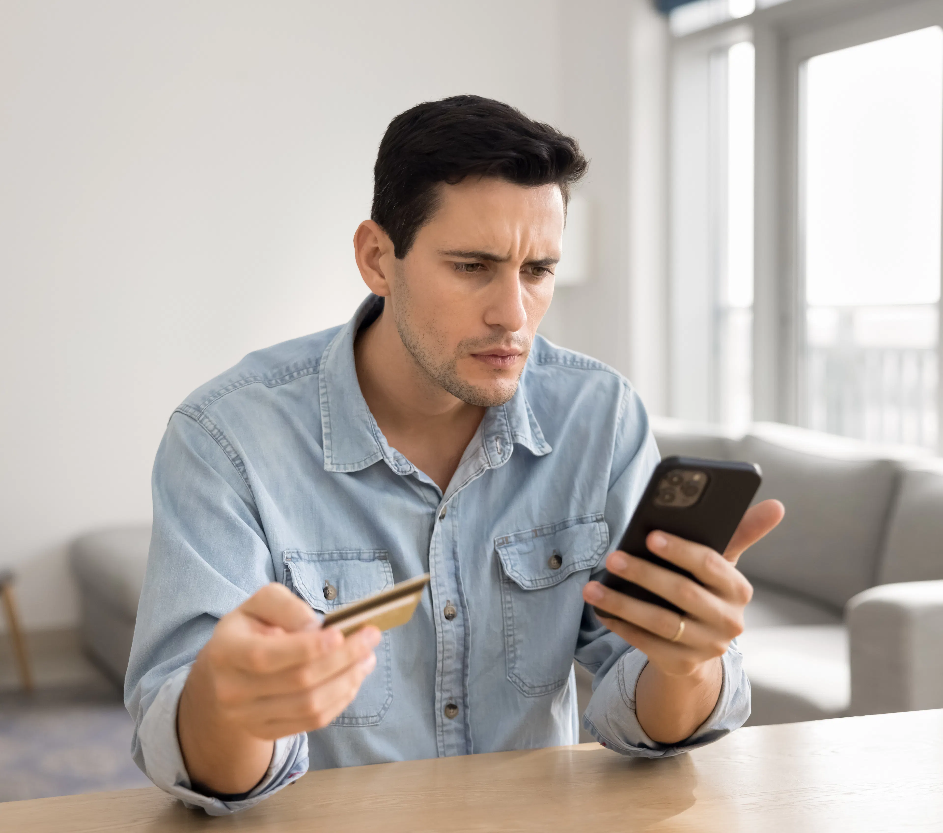 frustrated man because banks just said no to his credit