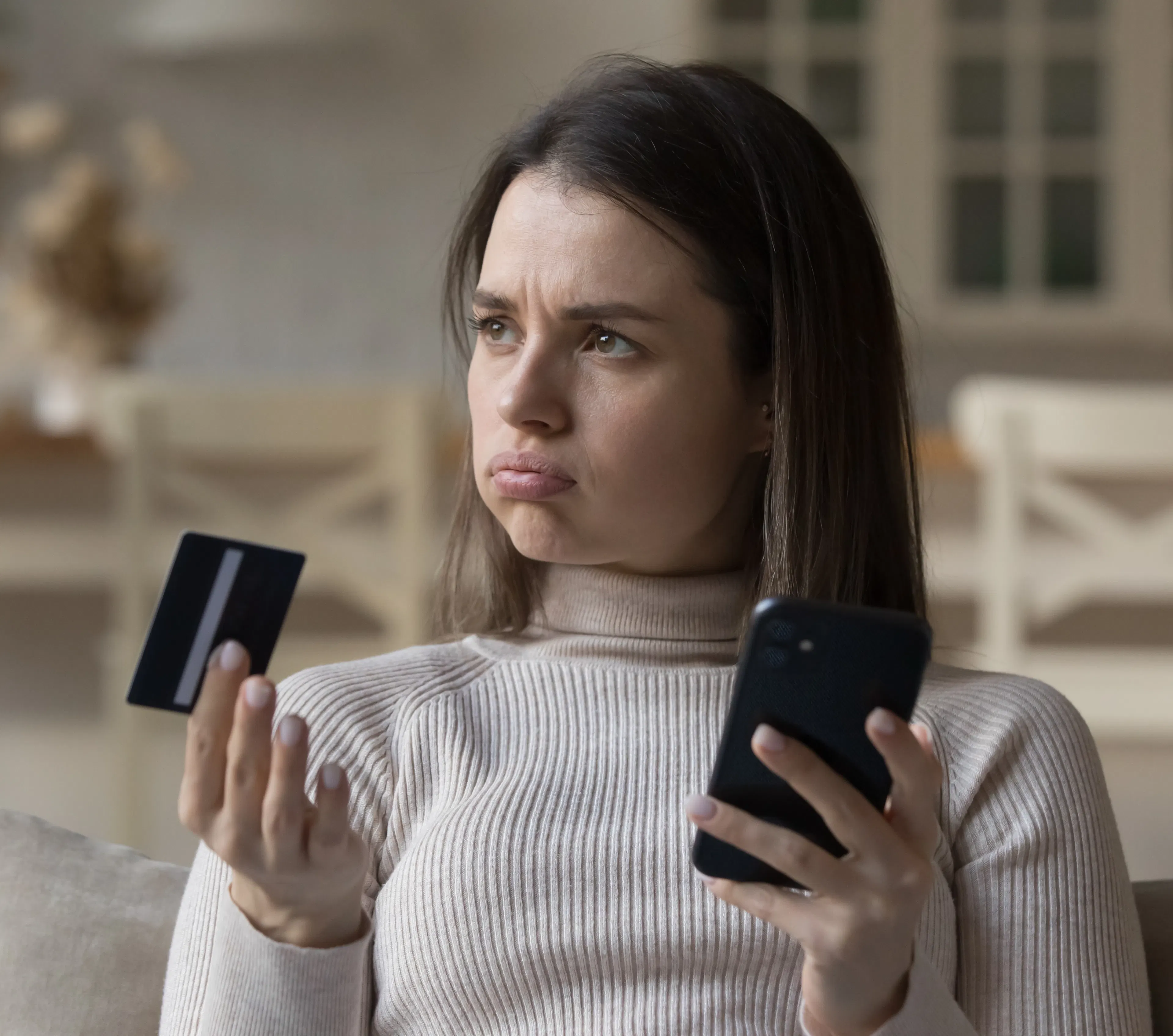 frustrated woman because banks just said no to her credit