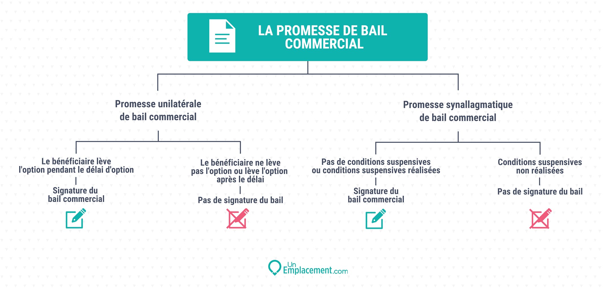 Infographie sur la procédure relative à la promesse de bail commercial Infographie sur la promesse de bail commercial