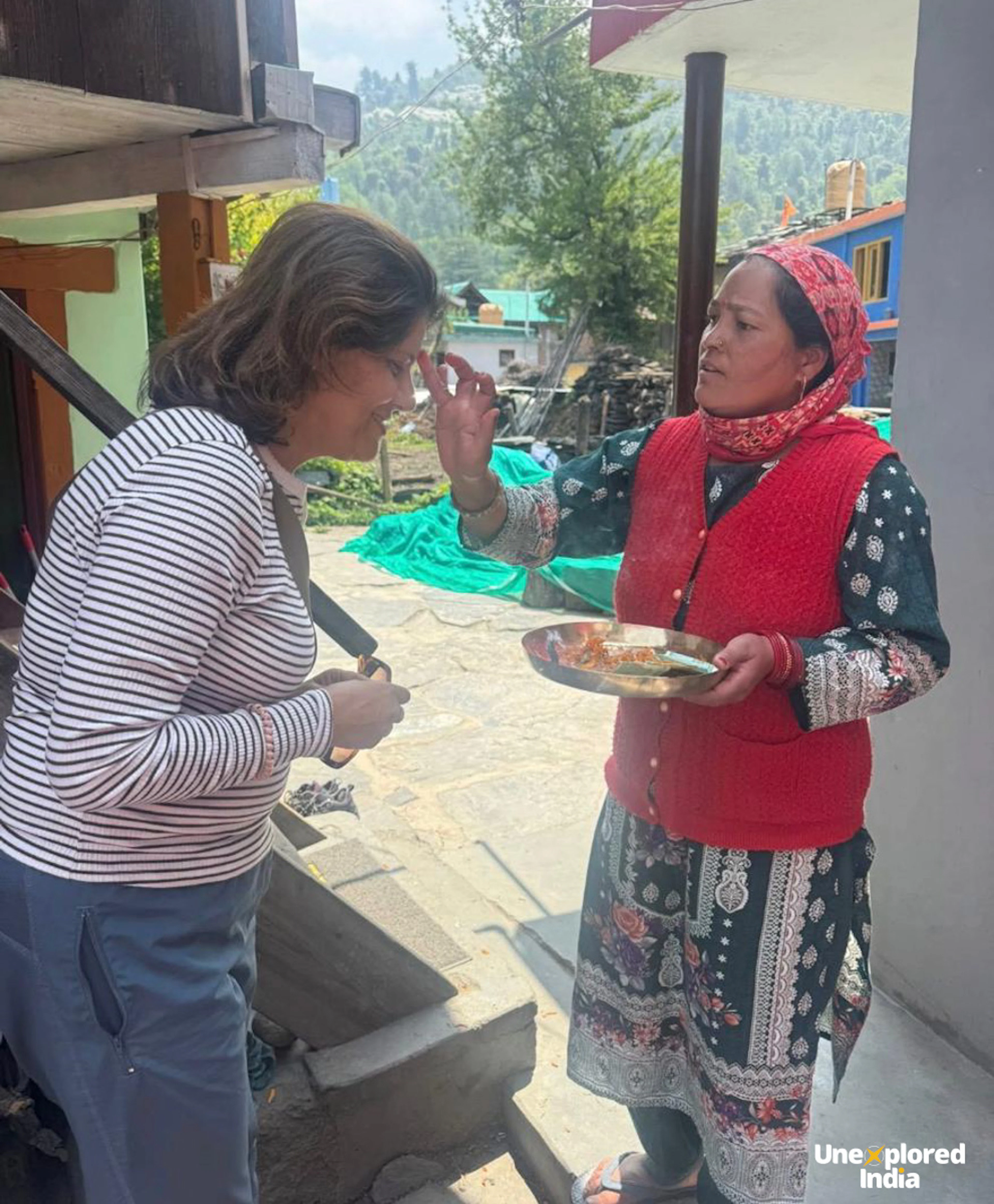 Traveler being greeted on the Unexlored Kullu Valley Program