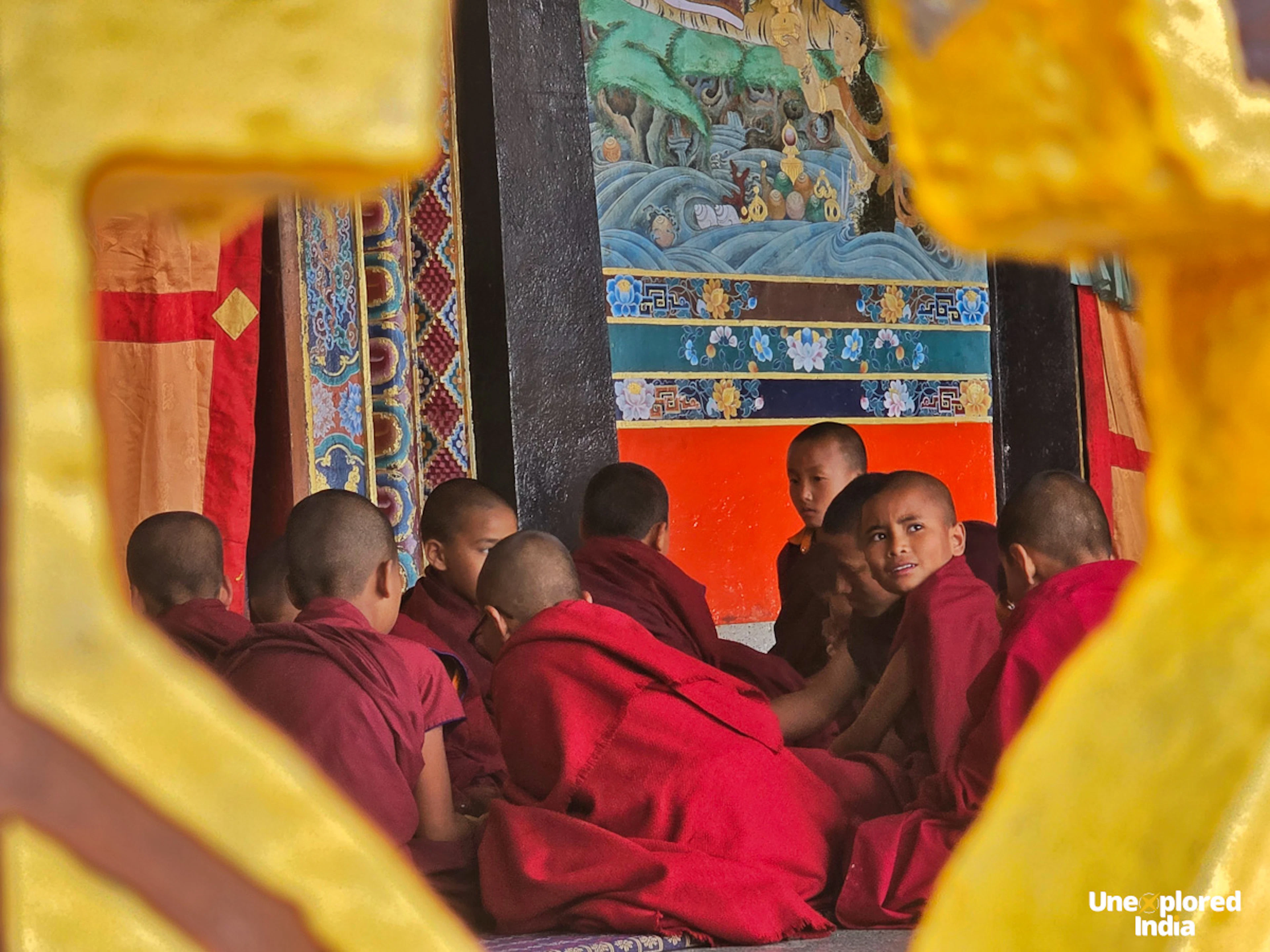Young monks at Tingvong Monastery Dzongu Valley Sikkim