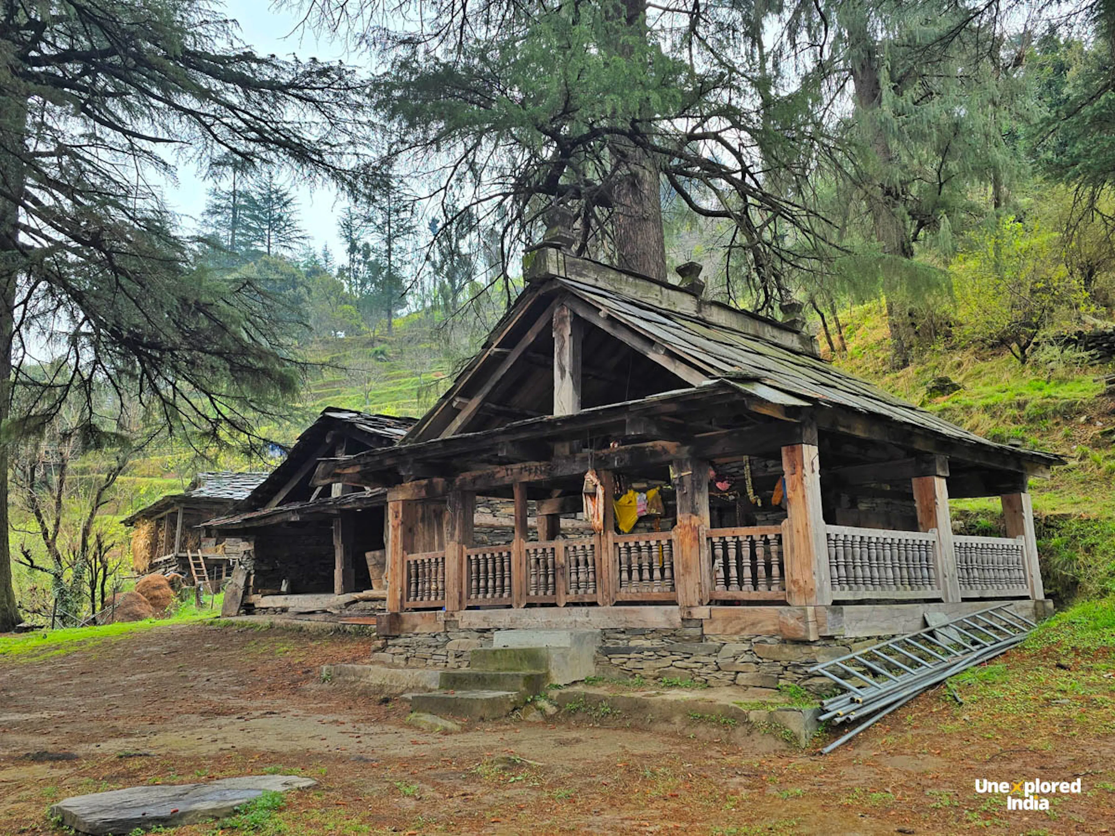 Traditional Kath Kuni homes in Himachal Pradesh. One of ancient India's best architectural and engineering techniques. kathkuni himachal temple himachal culture