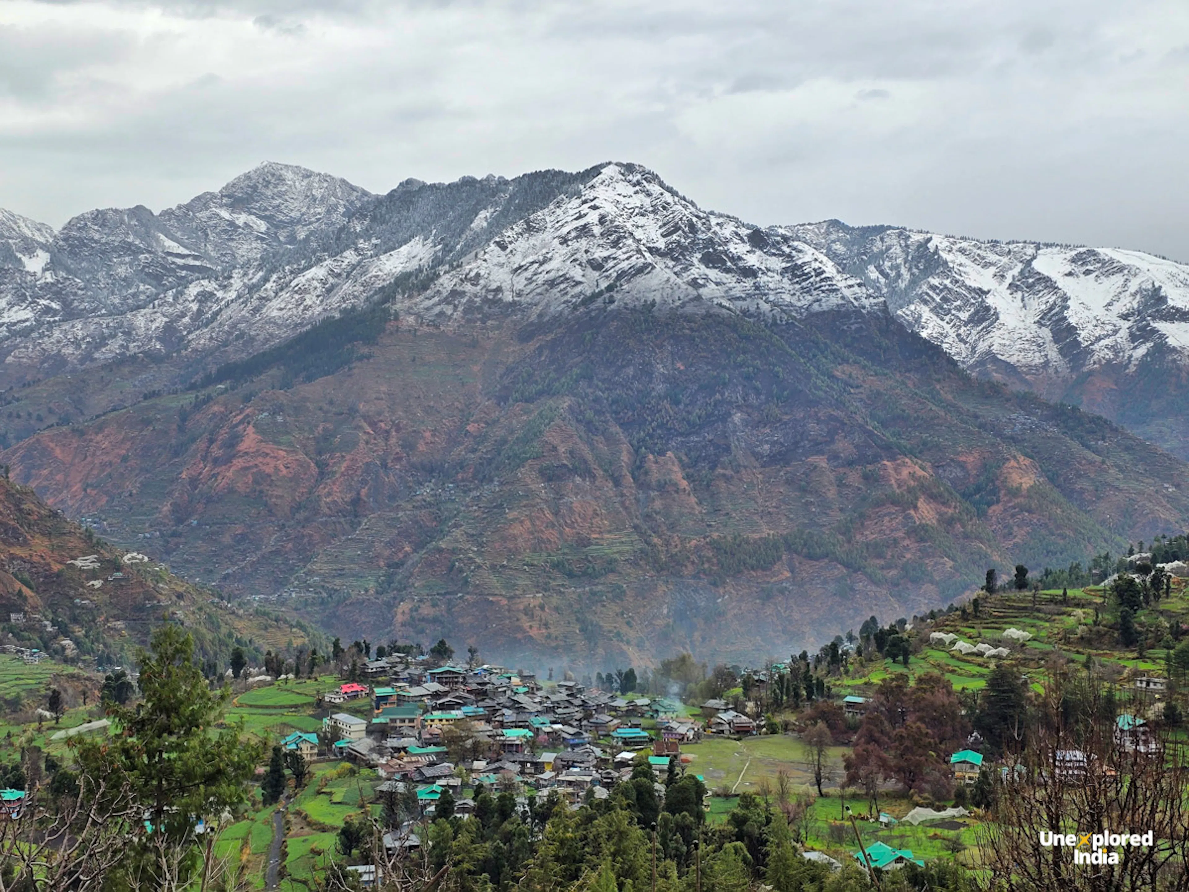lot village with hills of kullu behind offbeat kullu manali places