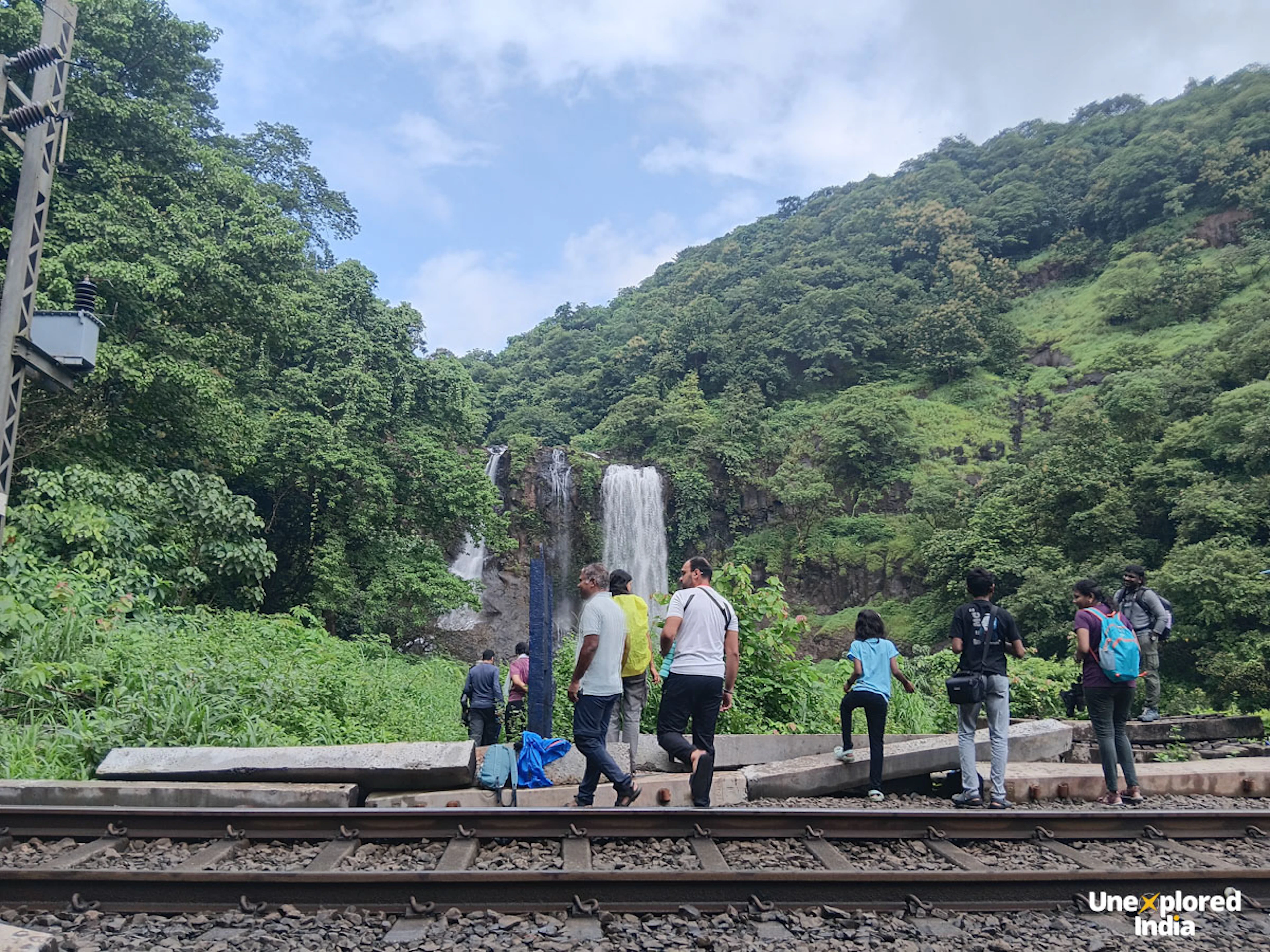 Ranpat Waterfall right in front of the Konkan Railway line