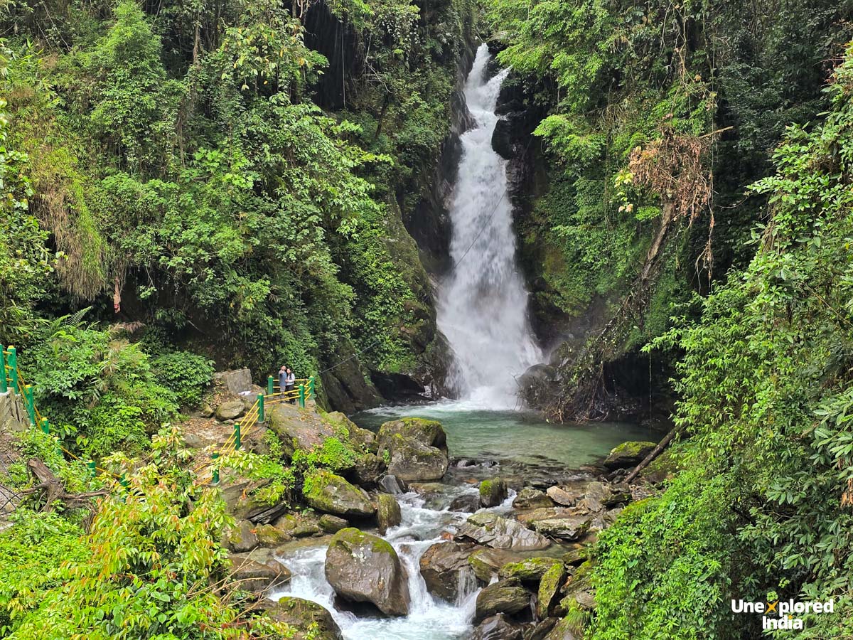 a waterfall in dzongu valley