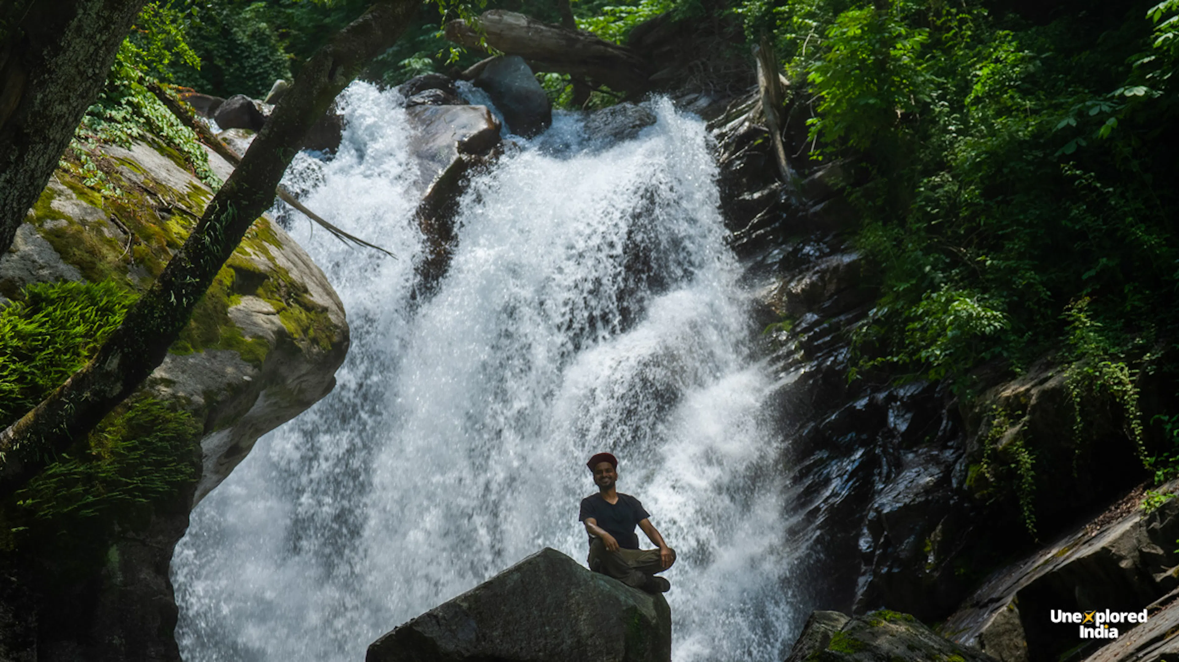 Sahoo Waterfall, a secluded forest waterfall hike near Manali, Himachal Pradesh