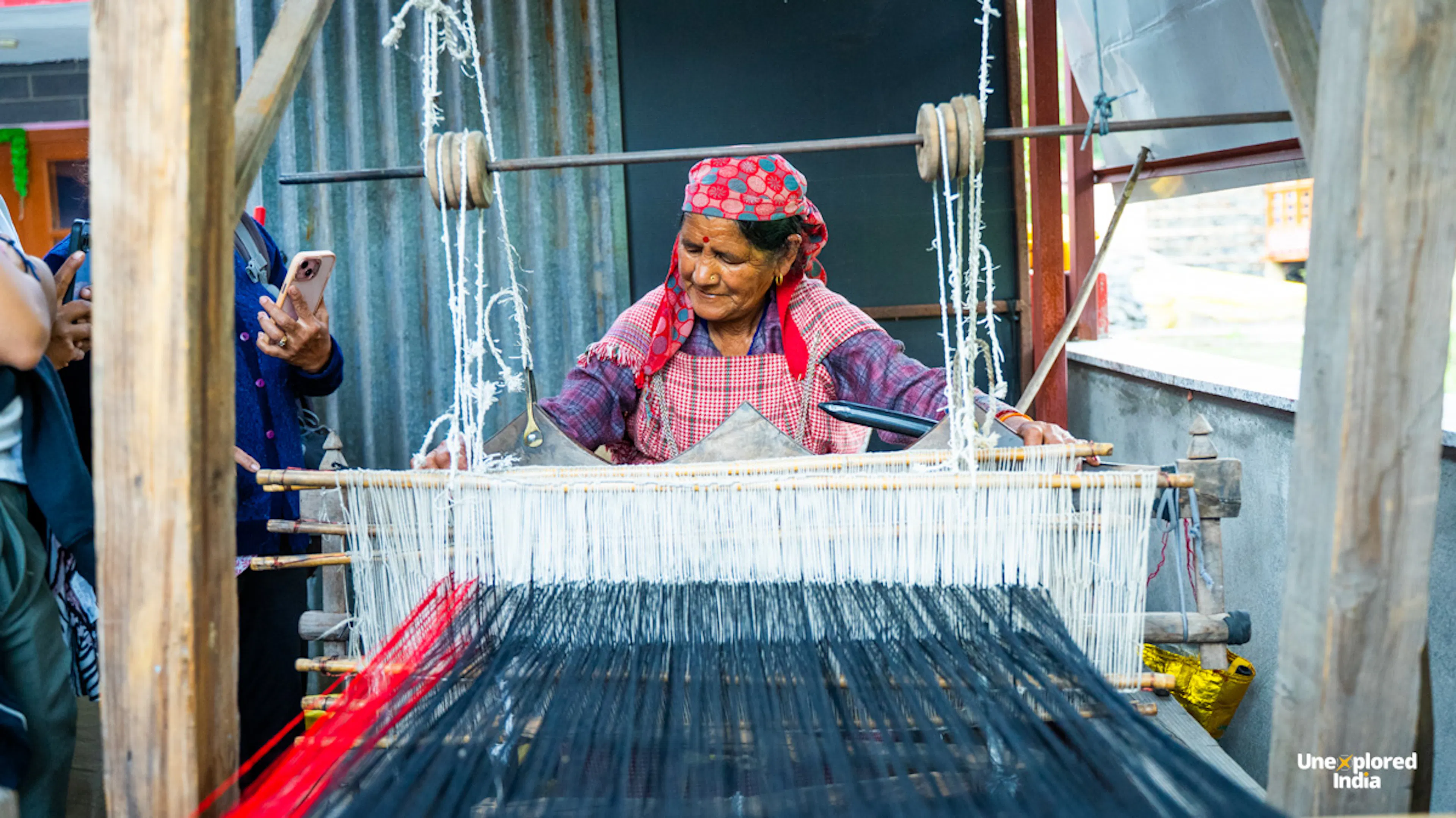 Local food preparation and traditional weaving, Himachal Pradesh culture in Kullu Valley