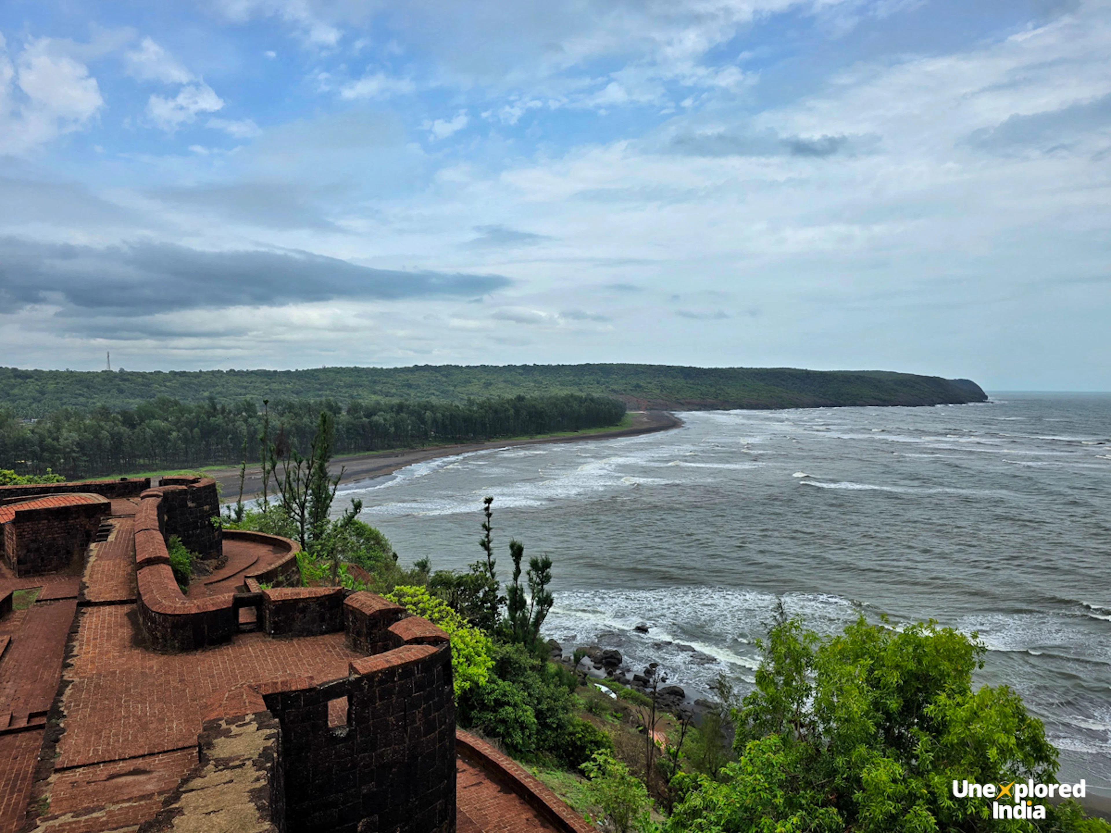 purnagad fort and sea visible from its ramparts unexplored konkan
