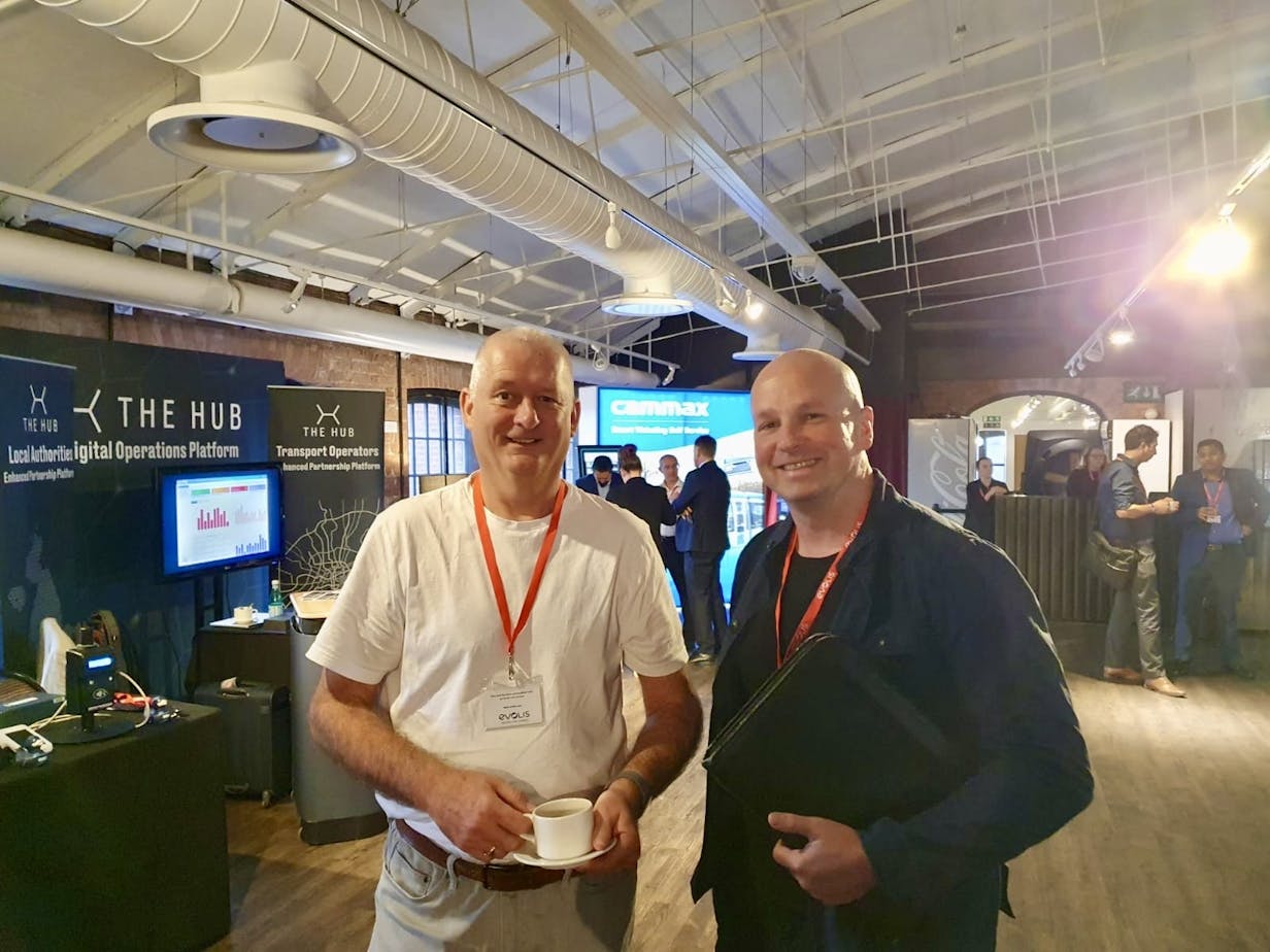 Gary Comolly (right) with Dave Bennett, Ticketing & Concessions Officer at Nottinghamshire County Council, at Smartex TCF23 