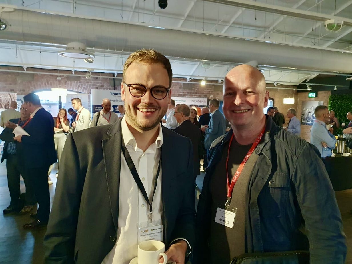 Gary Comolly (right) with Richard Blackburn-Hughes, Chief Commercial Officer at Ticketer, at Smartex TCF23 