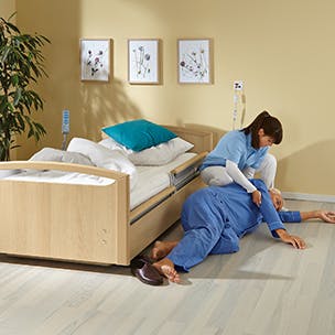 <b>What measures can you put in place to prevent bed falls?</b>