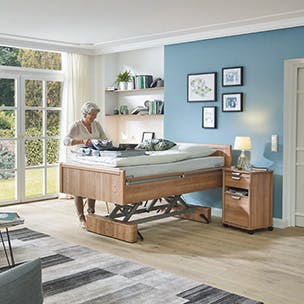 <b>How can bed functions be used to encourage resident mobility?</b>