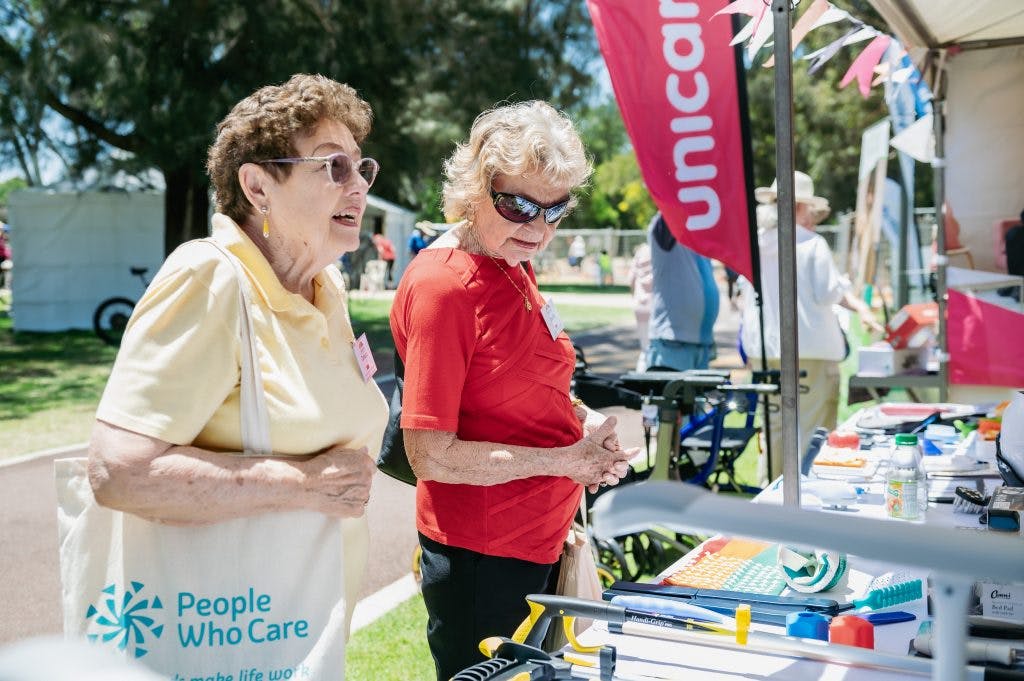 Seniors examine daily at-home independent living aids at Have A Go Day 2023