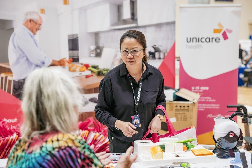 Seniors learn about #safeseniors independent living aids from Unicare Health